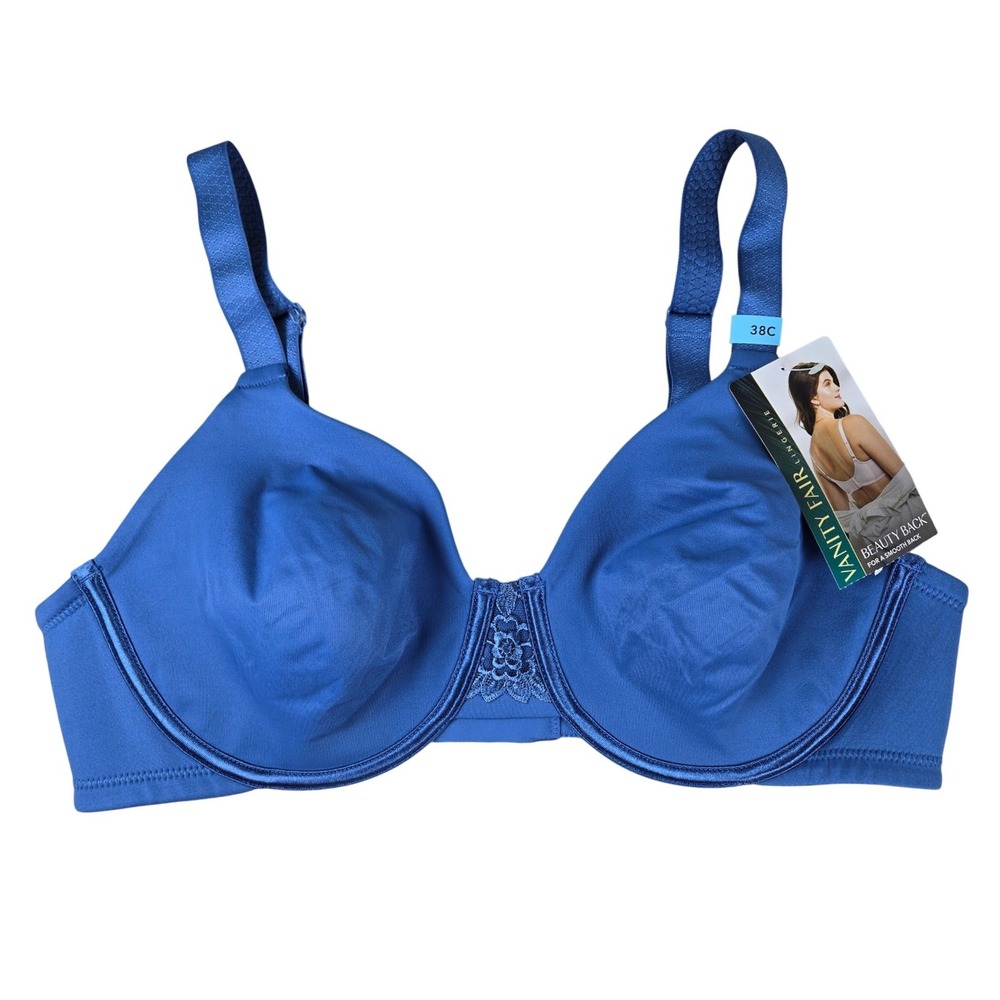 Vanity Fair Beauty Back Full Figure Underwire Bra 76080 Blue 38C NWT